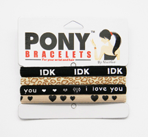 BLACK/TAN PONY BRACELET